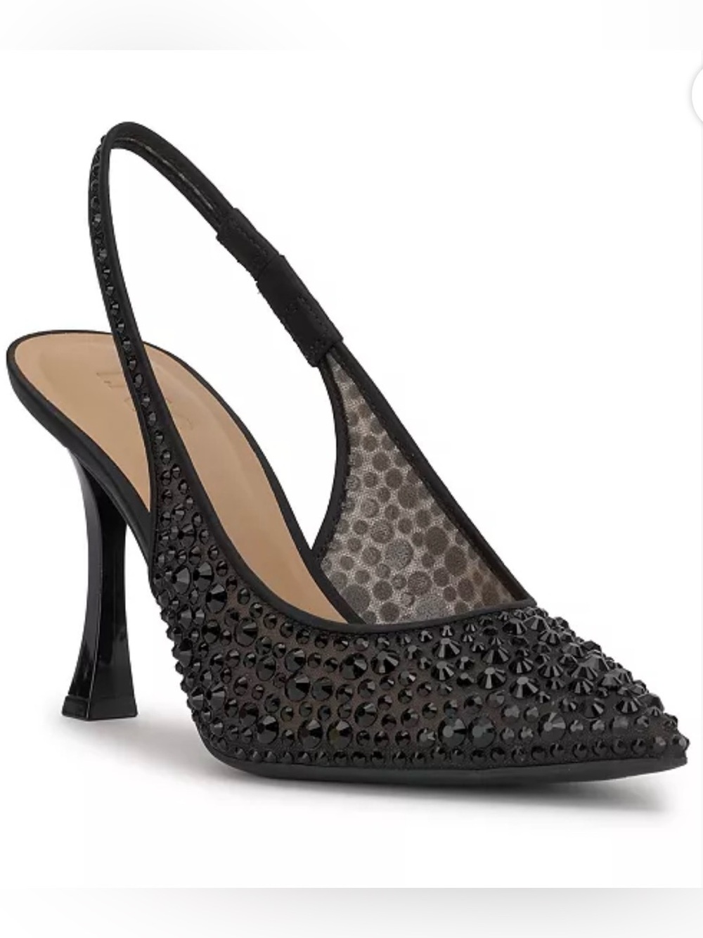 I.N.C women's Black Crystal-Embellished Slingback Pump